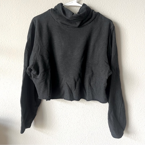 Aritzia Tops - Aritzia Wilfred Free Dark Grey Mock Neck Cropped Sweatshirt